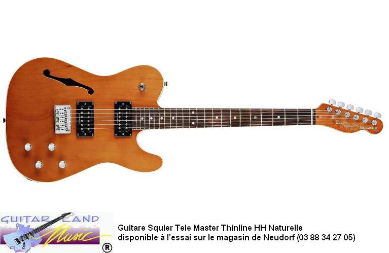 Guitare Squier Tele Master Thinline HH Naturelle